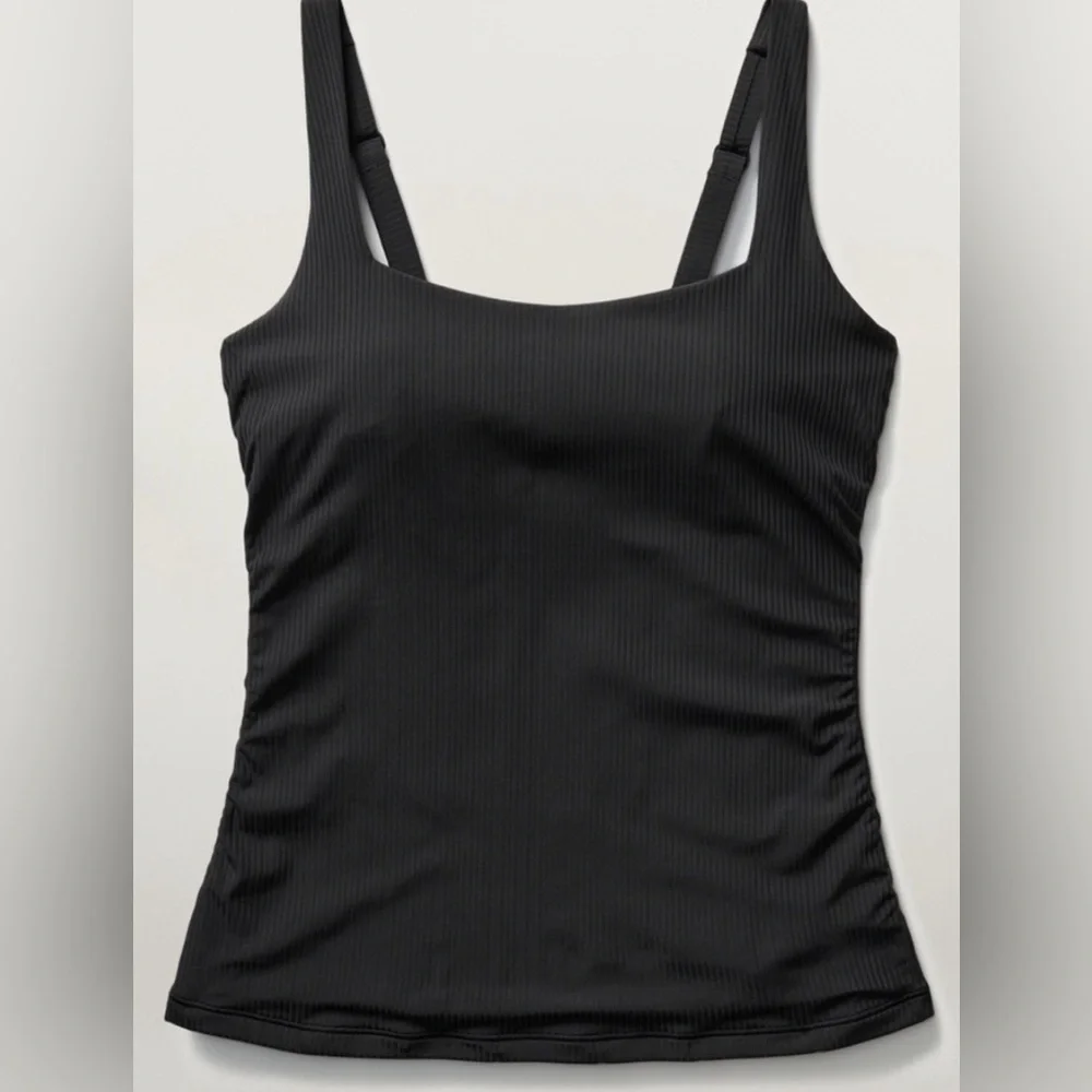 NWT! Athleta Black Square Neck Rib Bra Cup Tankini - Size 36D/DD 🏝️ - Picture 2 of 8